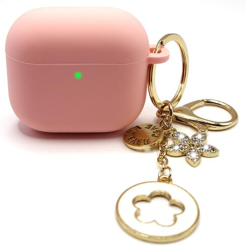 Case for Airpods 4 Generation Case Cover, Soft Silicone iPods 4 Earbuds Case with Girl Bling Keychain for Airpod iPods 4th Generation (Pink) in Saudi Arabia