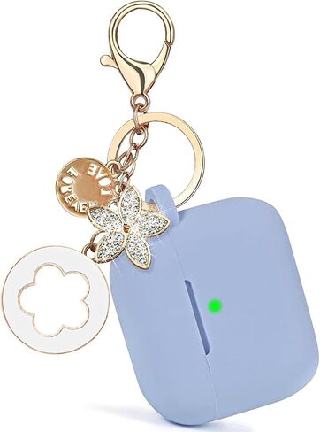 Case for Airpods 4 Generation Case Cover, Soft Silicone iPods 4 Earbuds Case with Girl Bling Keychain for Airpod iPods 4th Generation (Pink) in Saudi Arabia