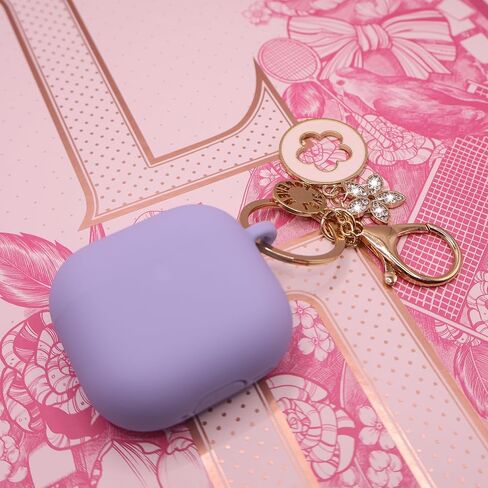 Case for Airpods 4 Generation Case Cover, Soft Silicone iPods 4 Earbuds Case with Girl Bling Keychain for Airpod iPods 4th Generation (Pink) in Saudi Arabia