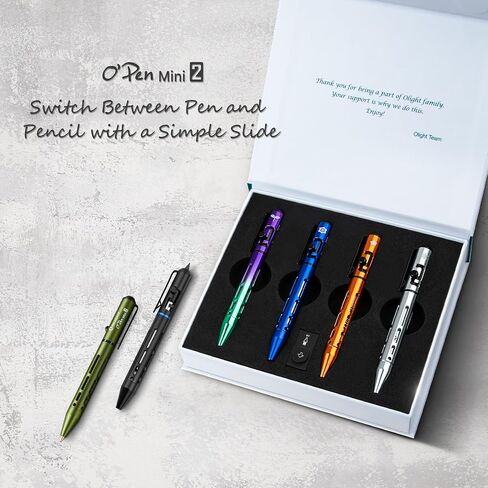 OLIGHT O'Pen Mini 2 Ballpoint Pen and Pencil in One, Replaceable EDC Refill and Pencil Tip, Smooth Writing, for Office, Working, Writing (Black) in Saudi Arabia