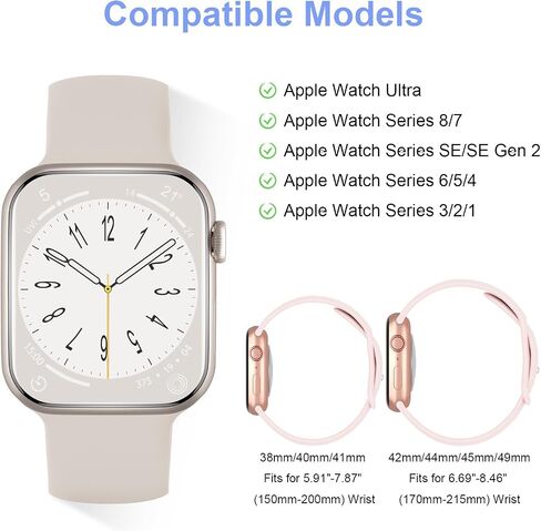 سوار سيليكون رياضي متوافق مع ساعة Apple 38 مم 40 مم 41 مم 42 مم 44 مم 45 مم 46 مم 49 مم للنساء والرجال، سوار معصم بديل مقاوم للماء ناعم لسلسلة iWatch Bands 10 9 8 7 SE 6 5 4 3 2 1 Ultra in Saudi Arabia