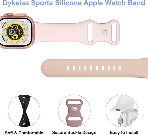 سوار سيليكون رياضي متوافق مع ساعة Apple 38 مم 40 مم 41 مم 42 مم 44 مم 45 مم 46 مم 49 مم للنساء والرجال، سوار معصم بديل مقاوم للماء ناعم لسلسلة iWatch Bands 10 9 8 7 SE 6 5 4 3 2 1 Ultra in Saudi Arabia