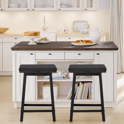 baibu Rectangle Bench Stool Cushion, Non-Slip Saddle Stool Seat Cushions Bar Stool Cushion with Machine Washable Cover - One Cushion Only (Beige, 18x9.5x1.5in) in Kuwait