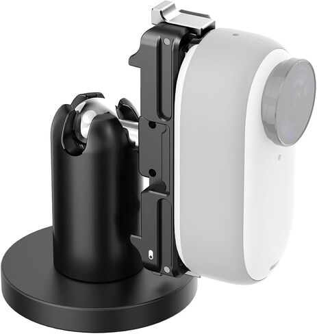 Andoer Quick Release Magnetic Sports Camera Mount Holder Magnetic Adapter Aluminum Alloy Quick Release with Cold Shoe Adapter Base Replacement for Insta360 GO3 in Saudi Arabia