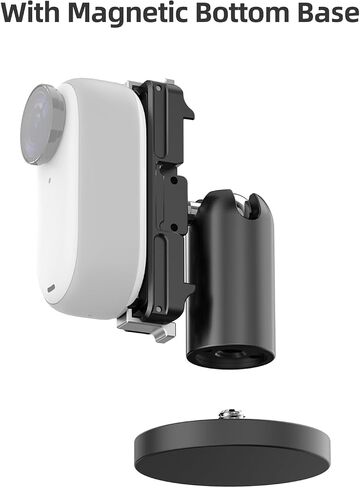 Andoer Quick Release Magnetic Sports Camera Mount Holder Magnetic Adapter Aluminum Alloy Quick Release with Cold Shoe Adapter Base Replacement for Insta360 GO3 in Saudi Arabia