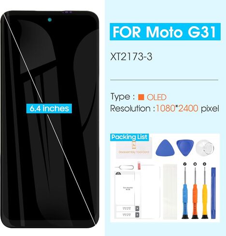 AMOLED for Motorola Moto G31 Screen Replacement - for Moto G31 / G41 / G71 5G LCD Display Touch Screen for Motorola G31 LCD Digitizer XT2167-2 XT2173-3 XT2169-1 Sensor Glass Assembly Kit in Saudi Arabia