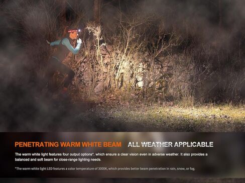 Fenix HM65R-T V2.0 Running Headlamp, 1600 Lumen White Light and Warm White Dual Beams, USB-C Rechargeable, Lightweight Long Runtime for Trail Running, with LumenTac Organizer (Black) in Kuwait