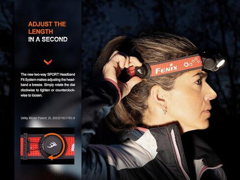 Fenix HM65R-T V2.0 Running Headlamp, 1600 Lumen White Light and Warm White Dual Beams, USB-C Rechargeable, Lightweight Long Runtime for Trail Running, with LumenTac Organizer (Black) in Kuwait