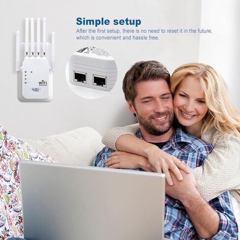 معزز إشارة موسع WiFi، معزز WiFi مع نطاق مزدوج 1200 ميجابت في الثانية (5 جيجا هرتز/2.4 جيجا هرتز) معزز إشارة موسعات WiFi للمنزل، مكرر WiFi مع منفذ إيثرنت يغطي ما يصل إلى 10000 متر مربع. قدم و55 جهاز (أبيض) in Saudi Arabia