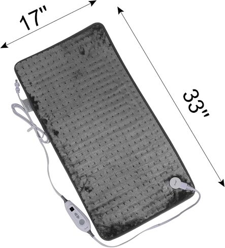 Ruqiji 17''x33'' XXXL King Size Heating Pad with 120 Minutes Auto Shut Off&6 Temperature Settings, Flannel Electric Heating Pad/Pain Relief for Back/Neck/Shoulders/Menstrual Pain/Leg Cramp (Dark Blue) in Saudi Arabia