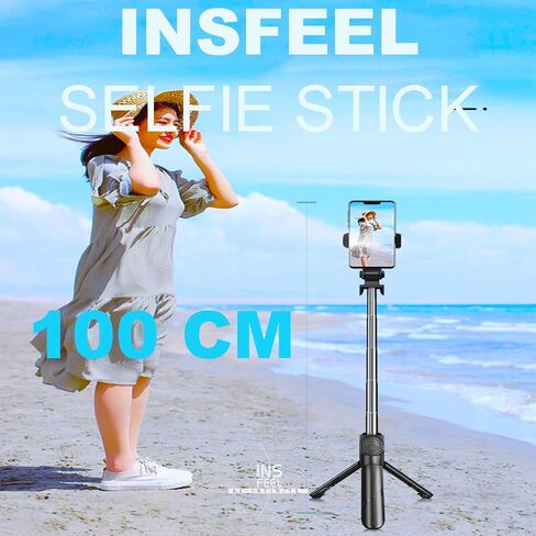 Selfie Stick Tripod with Remote, Mini Portable Bluetooth Travel Cell Phone Tripod Stand Compatible for iPhone 13/13 Pro/12/11/11 Pro/XS Max/XS/XR/X/8/7, Galaxy, Google Smartphone (2024 Version) in Kuwait