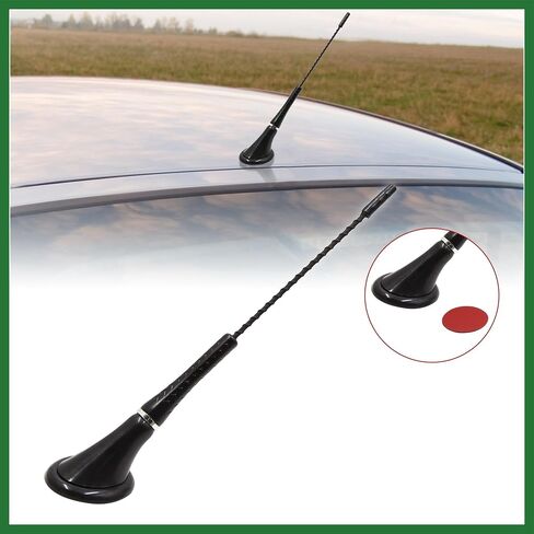 Motoforti Black Adhesive Base Car External Radio Signal Decorative Antenna Aerial Universal Waterproof Replacement Long-lasting in Saudi Arabia
