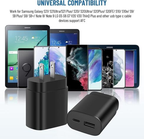 Super Fast Charger Type C, 25W USB C Wall Charger, Dual Port Fast Charging Block for Samsung Galaxy S22/S22 Ultra/S22+/S21/S21Ultra/S21+/S20/S20Ultra/Note20/Note 20Ultra/Note10+ in Saudi Arabia