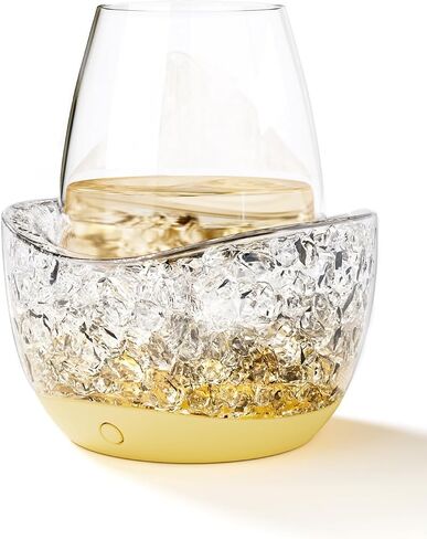 Wine Chiller for Glass Stemless Wine Glass Chiller Keeps Your Glasses of Vino Cold 10 Color Light Modes Separable Wine Essentials Accessories (White) in Saudi Arabia