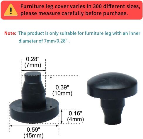 uxcell 10pcs 7mm Black Stem Bumpers Glide, Patio Outdoor Furniture Glass Table Top Anti-collision Floor Protector Embedded in Saudi Arabia