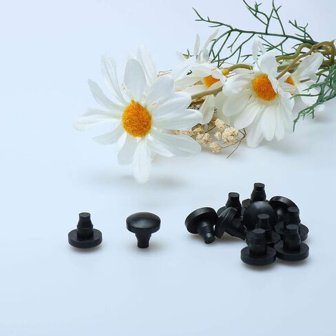 uxcell 10pcs 7mm Black Stem Bumpers Glide, Patio Outdoor Furniture Glass Table Top Anti-collision Floor Protector Embedded in Saudi Arabia