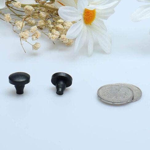uxcell 10pcs 7mm Black Stem Bumpers Glide, Patio Outdoor Furniture Glass Table Top Anti-collision Floor Protector Embedded in Saudi Arabia