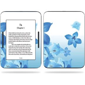 MightySkins Skin Compatible with Barnes & Noble Nook GlowLight 3 (2017) - Blue Flowers | Protective, Durable, and Unique Vinyl Decal wrap Cover | Easy to Apply, Remove | Made in The USA