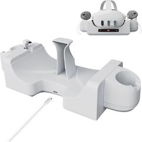 LICHIFIT Wall-mounted/Desktop Charging Dock for Meta Quest 3 VR Headset and Handle Charging Base Stand Station for Quest3 VR Charger Accessories