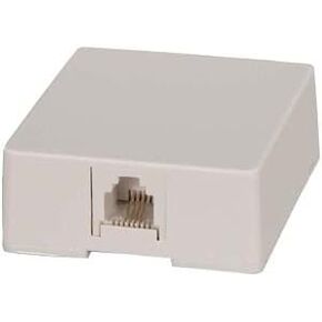 InstallerParts RJ11 Modular Single Port Surface Mount Jack - Ivory