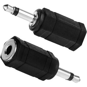 3.5mm Mono to Stereo Adapters, 2 Pack 1/8" Mono Male Plug to 1/8" TRS Stereo Female Jack Headphone Accessories for Headphone Radio in Kuwait