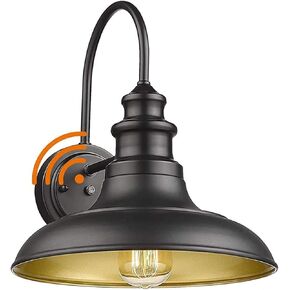 Dusk to Dawn Sensor Outdoor Barn Light Fixtures Outdoor Wall Sconces Farmhouse Wall Mount Lights Exterior Gooseneck Light Fixture Black Finish Industrial Wall Lantern for Porch, Entryways, 4 Pack