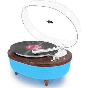 Vinyl Record Player, Vintage 2-Speed Wireless Turntable with Built-in Stereo Speakers, 6 Lighting Modes Record Player for 7/10/12inch Vinyl Records, RCA/Auto-Stop/Phono Preamp (Red Wood)