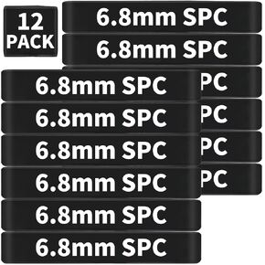 12 Pack Miaozhun 6.8mm SPC Magazine Marking Bands 6.8 SPC Ammunition Caliber Identification (Black-Red)