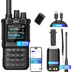 GMRS Radio Handheld Support Bluetooth App Programming Dual Bands Ham Radios 1.77-inch Screen NOAA Weather FM Radio Noise Reduction for Hiking, Security, Rescue