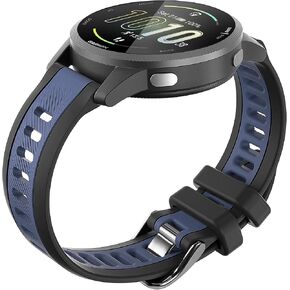 Stripe Silicone 22mm Band Compatible with Garmin Vivoactive 4,Venu 2,Venu 3,Forerunner 255/255 Music, Soft Rubber Breathable Sport Strap Quick Release Wristband Loop for Men Women