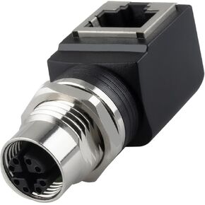 M12 X-Coded 8 Pin to RJ45 Adapter Cat6 Industrial Ethernet Shielded Connector IP68 Waterproof for Cognex and Automation Application