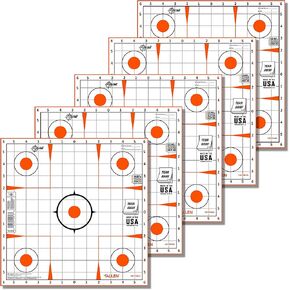 Allen Company EZ Aim® Paper Shooting Targets, Sight-in Grid, Peel Away Target Pad, 12" Square, 100-Pack, Orange/Black/White