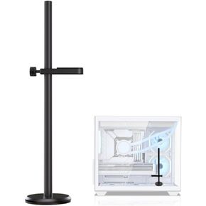 GPU Support Bracket,All-Aluminum Aerospace Anodized GPU Stand, Adjustable Video Card Holder with Magnetic Base, Tool-Free Installation for MATX, ITX, and ATX Chassis, Durable Anti-Sag Support (Black)