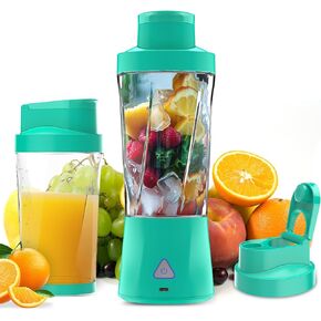 neza Personal Blender, 360 Watt Portable Blender-for Shakes & Smoothies, 24oz Cordless Mini Blender, 6000mAh, Self Cleaning and BPA Free Portable Juicer, Mini Travel Blender with 6 Sharp Blade, Green