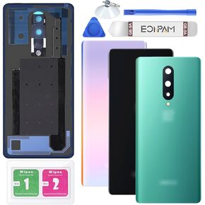 Battery Cover Back Glass Replacement for oneplus 8 Repair Kit Genuine Rear Housing (Interstellar Glow)