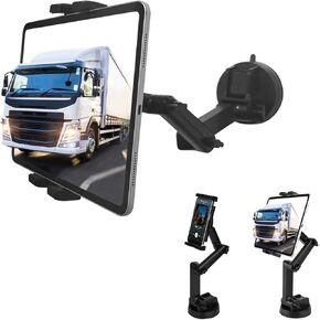 Truck Tablet Mount/Car Phone Holder Mount-Heavy Duty,iPad Mount Dashboard Windshield 16.9" Long Adjustment Arm,Super Suction Cup Compatible with 4.7~12.9" iPad/Nexus/LG G Pads/Fire HD