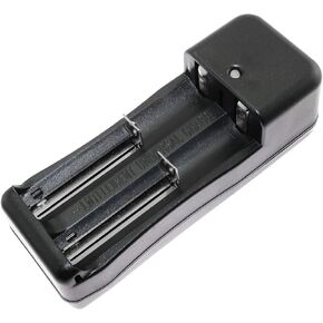 DGZZI 1pcs 2-Slots Universal Rechargeable Battery Charger Black for 18650 16340 14500 10440 3.7V Li-Ion Batteries (Can Charge Batteries Individually)