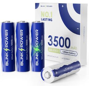 Blinkspower™ Lithium Batteries AA 4 Pack, 3500mAh NO.1 Lasting 1.5V Double A Lithium Battery 【Non-Rechargeable】