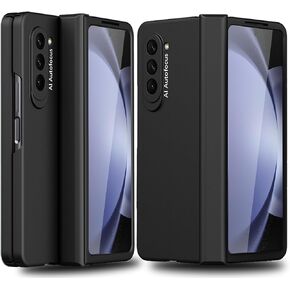 Designed for Samsung Galaxy Z Fold 5 Case with Hinge Protection, Ultra-Thin Hard PC Fold 5 Case with Front Screen Protector All-Inclusive Case for Galaxy Z Fold 5 (2023), Purple