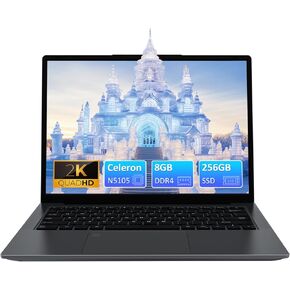 كمبيوتر محمول للطلاب، شاشة 14.1 بوصة 2160 × 1440، معالج 4C4T Intel Celeron N5105، ذاكرة وصول عشوائي DDR4 سعة 8 جيجابايت، محرك أقراص NVMe SSD سعة 256 جيجابايت، قارئ بصمات الأصابع، لوحة مفاتيح بإضاءة خلفية، شحن USB-C، تخزين يصل إلى 10 تيرابايت