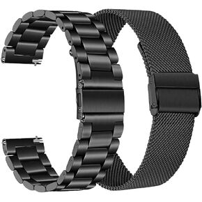 FitTurn Wrist Strap Compatible for Bassizo K55/DM51/KE2 Smart Watch Band, Replacement Metal Wristband for Bassizo K55/DM51/KE2 Stainless Steel Bracelet Adjustable Belt Loop