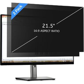 MOBDIK 2 Pack 21.5 Inch Removable Computer Privacy Screen Filter for 16:9 Widescreen Computer Monitor, Anti Glare, Anti Scratch, UV Blocking for 21.5 in Data Confidentiality Shield