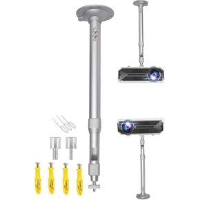 2-Be-Best Projector Ceiling Mount 15-24.4in/38-62cm Height Universal Projector Mount 360° Rotation Adjustable Projector Mount Silver Mount for Projector CCTV DVR Camera