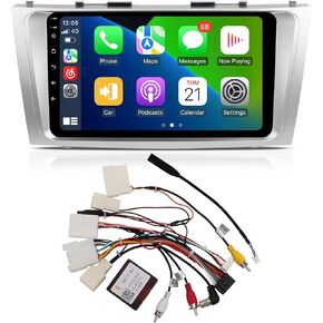 9" Wireless Apple Carplay Stereo for 2007-2011 Toyota Camry, Android 12 6G 128G Touch Screen Car Radio Android Auto with Mirror Link QLED Screen GPS Navigation (CAN005-X for JBL)