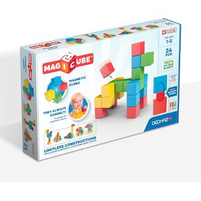 GEOMAG Swiss-Made MagiCube 24-Piece Magnetic Stacking Cubes Building Set, Large Blocks for Toddlers & Kids Ages 1-5, STEM Educational Toy, Creativity, Coordination, Early Learning Fun