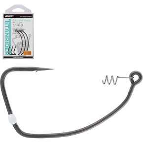 BKK TITANRIDER Soft Plastic Hook | 2X | Needle Hook Point| Super Slide Coating | Locking Spring | Weedless Swimbait Hook