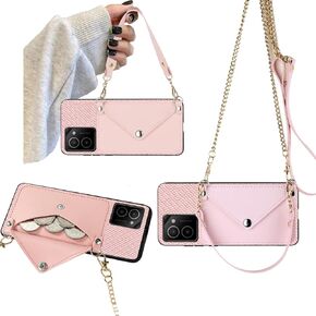 for HMD Vibe TA-1590 Wallet Case Crossbody Chain Strap, Nokia HMD Vibe Phone Case Back Wallet with Card Holder for Women Girly, Credit Card Slots Case with Faux Learher Wrist Strap -Black