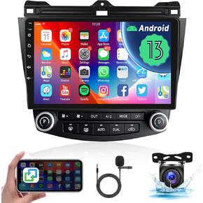 10.1 Inch Radio for Honda Accord 2003 2004 2005 2006 2007, Rimoody Android 13 Car Stereo Touch Screen Support GPS Navigation Bluetooth WiFi Mirror Link FM HiFi SWC AHD Backup Camera