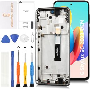 for Motorola Moto G Stylus 5G 2023 6.6" LCD Screen Replacement with Black Frame LCD Display Touch Digitizer Screen Assembly XT2315-1 with Repair Tools(Not for G Stylus 4G 2023)