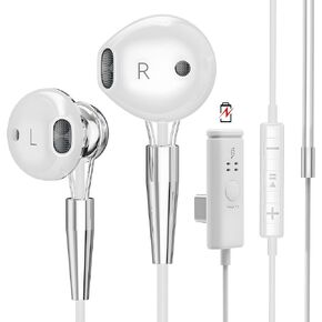 Wired Gaming Earbuds with ENC Microphone, 60W Fast Charge Port, USB C 7.1 Gaming Headphones for PS4/5, Active Noise Cancelling Stereo Bass Compatible for Phone, Pad, Laptop, VR